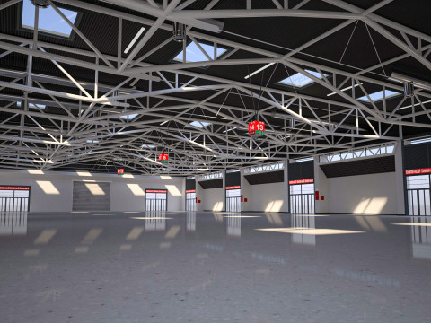 Exhibition Hall interior and exterior 25 3D 모델