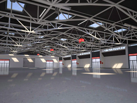 Exhibition Hall interior and exterior 25 3D Model