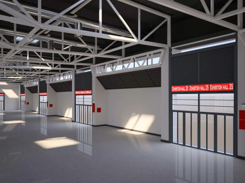 Exhibition Hall interior and exterior 25 3D Model