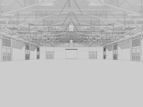 Exhibition Hall interior and exterior 25 3D Model