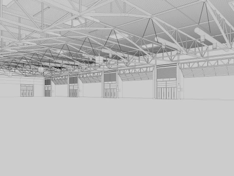 Exhibition Hall interior and exterior 25 3D Model