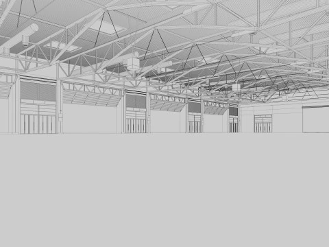 Exhibition Hall interior and exterior 25 3D Model