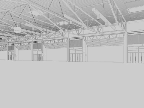 Exhibition Hall interior and exterior 25 3D Model