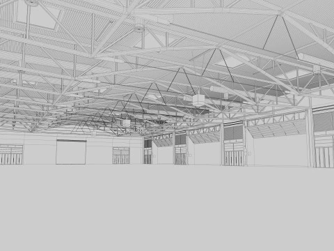 Exhibition Hall interior and exterior 25 3D Model