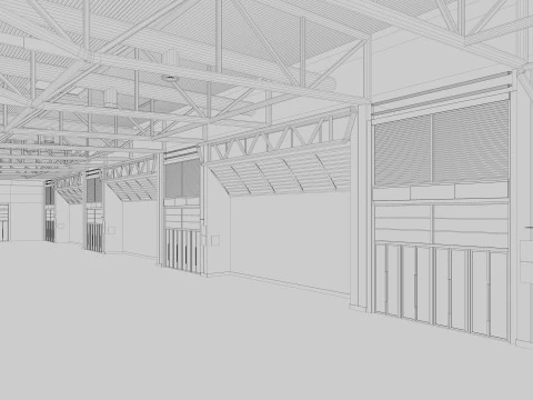 Exhibition Hall interior and exterior 25 3D Model