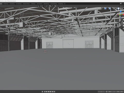 Exhibition Hall interior and exterior 25 3D Model