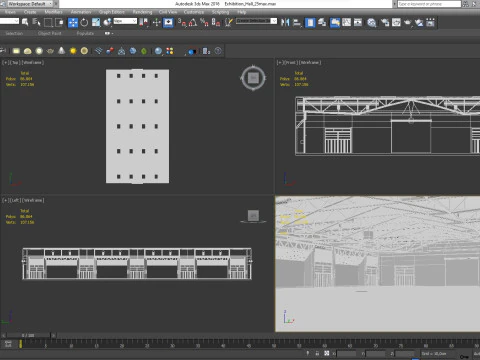 Exhibition Hall interior and exterior 25 3D Model