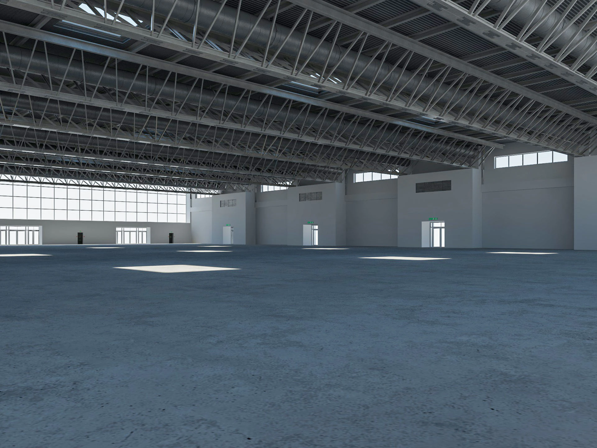 Exhibition Hall Warehouse 26 3D Model .c4d .max .obj .3ds .fbx .stl .blend 