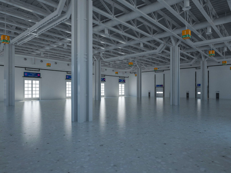 Exhibition Hall 27 interior 3D Модель .c4d .max .obj .3ds .fbx .stl .blend 