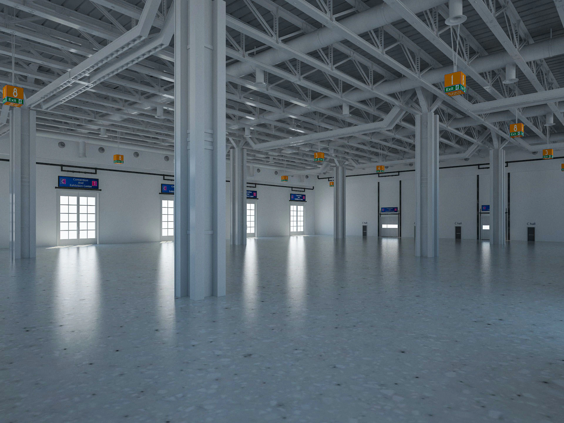 Exhibition Hall 27 interior 3D Model .c4d .max .obj .3ds .fbx .stl .blend