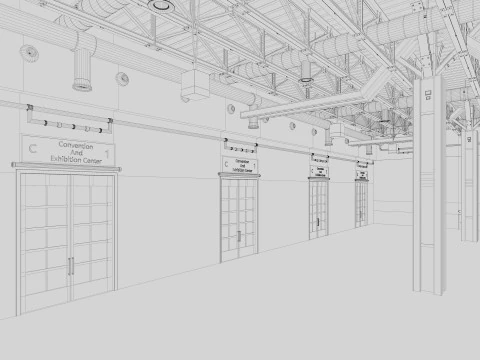 Exhibition Hall 27 interior 3D Model