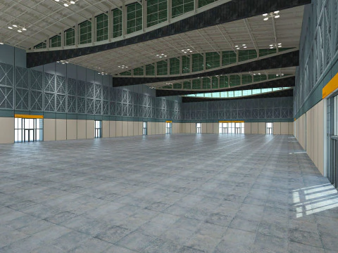 Exhibition Hall 30 interior and exterior 3D Model