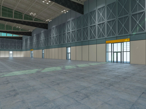 Exhibition Hall 30 interior and exterior Modello 3D