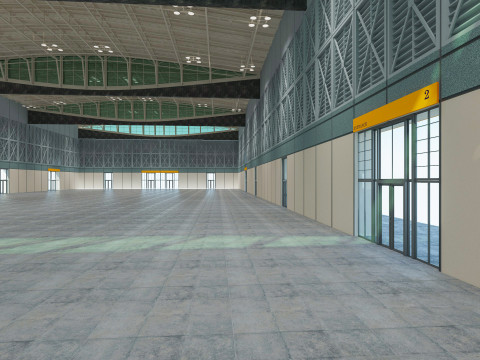 Exhibition Hall 30 interior and exterior Modello 3D