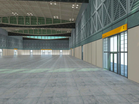 Exhibition Hall 30 interior and exterior 3D Model