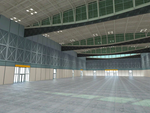 Exhibition Hall 30 interior and exterior 3D Model