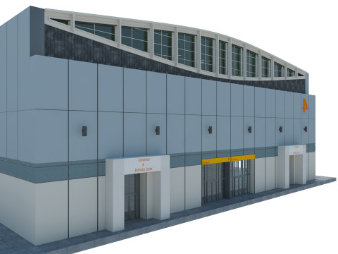 Exhibition Hall 30 interior and exterior Modello 3D