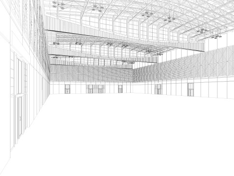 Exhibition Hall 30 interior and exterior Modello 3D