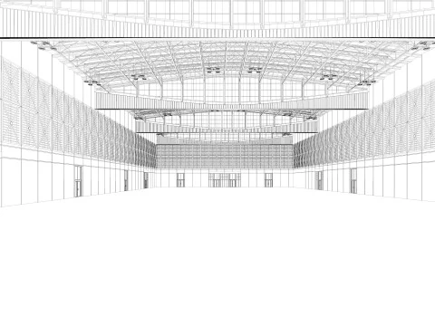 Exhibition Hall 30 interior and exterior 3D Model