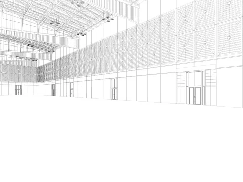 Exhibition Hall 30 interior and exterior 3D Model