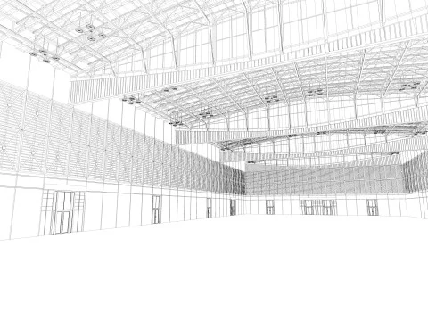 Exhibition Hall 30 interior and exterior 3D Model
