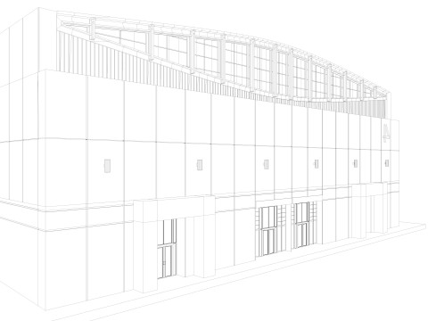 Exhibition Hall 30 interior and exterior Modello 3D
