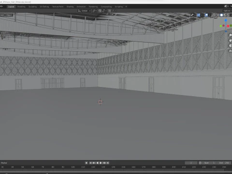 Exhibition Hall 30 interior and exterior 3D Model