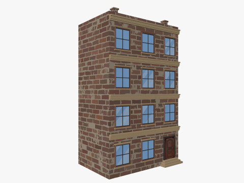 Cartoon Building 5 Low-poly 3D Model