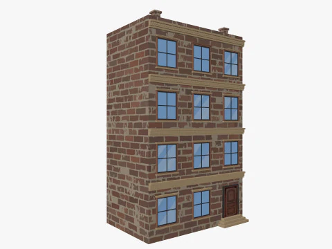 Cartoon Building 5 Low-poly 3D Model