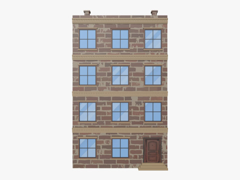 Cartoon Building 5 Low-poly 3D Model