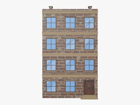 Cartoon Building 5 Low-poly 3D Model