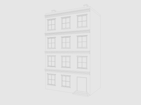 Cartoon Building 5 Low-poly 3D Model