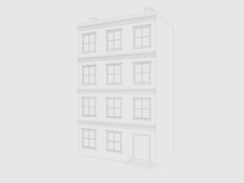Cartoon Building 5 Low-poly 3D Model