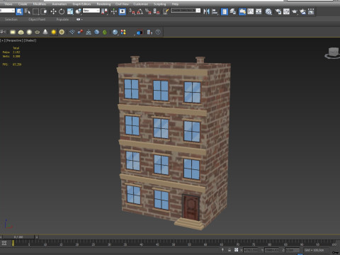 Cartoon Building 5 Low-poly 3D Model