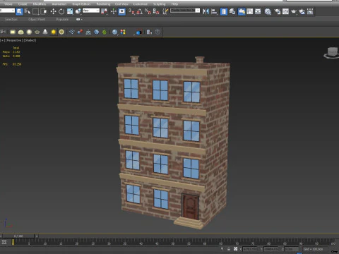 Cartoon Building 5 Low-poly 3D Model