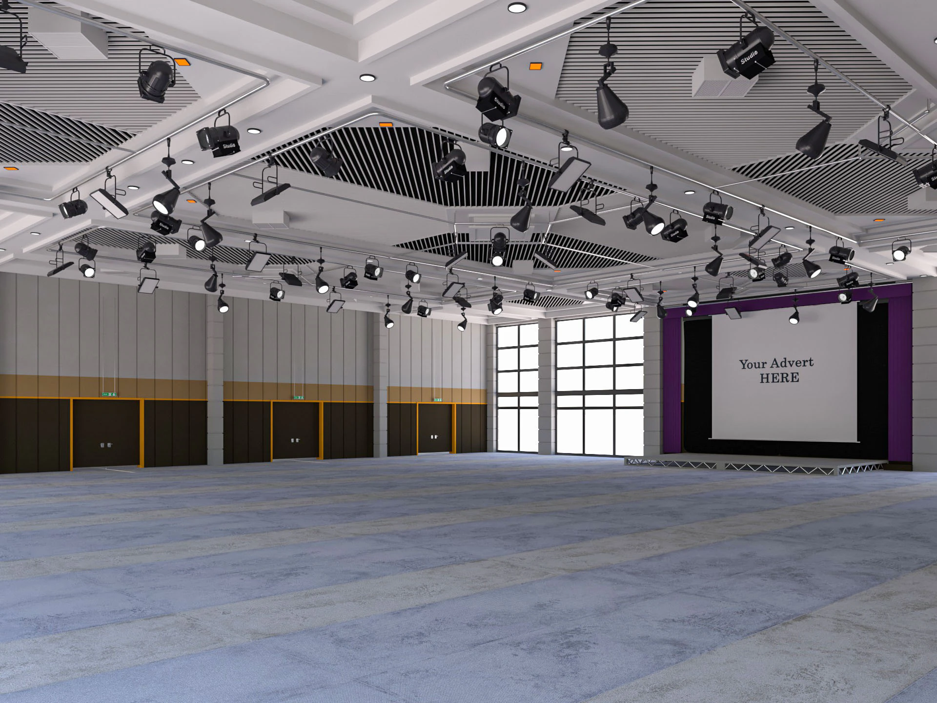 Fair Exhibition Hall 3D Model .c4d .max .obj .3ds .fbx .stl .blend 