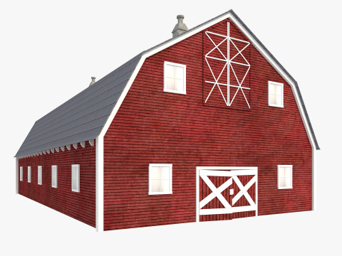 Farm Scene Low-poly 3D Model
