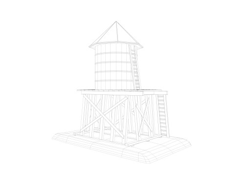 Farm Scene Low-poly 3D Model