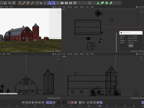 Farm Scene Low-poly 3D Model