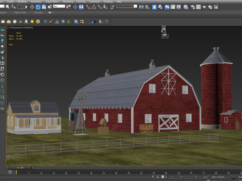 Farm Scene Low-poly 3D Model