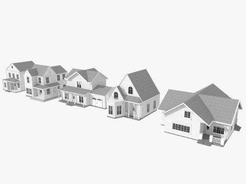Five House Collection 3D Model