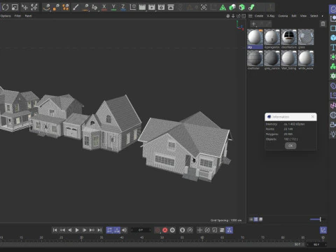 Five House Collection 3D Model