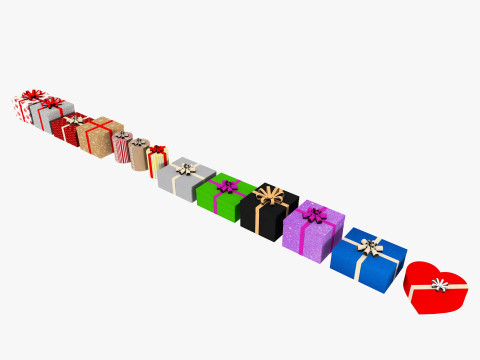 Gift Boxes Low-poly 3D Модель