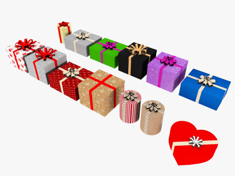 Gift Boxes Low-poly 3D Модель