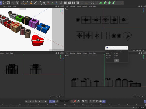 Gift Boxes Low-poly 3D Модель