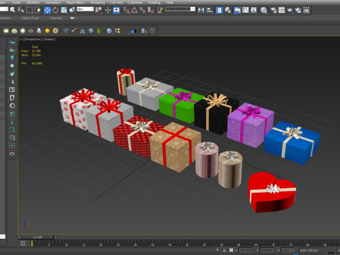 Gift Boxes Low-poly 3D Модель