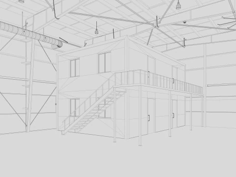 格納庫2 3Dモデル