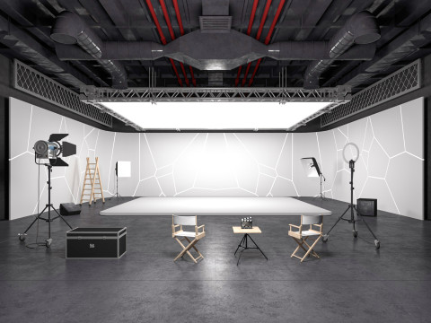 Hangar Photo Studio Scene 3Dモデル
