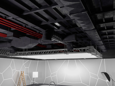 Hangar Photo Studio Scene 3D Model