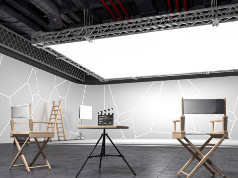 Hangar Photo Studio Scene 3D Model